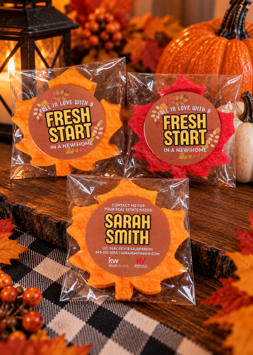 Fall Popbys: Leaf Sponges (Pack of 24, Customized)