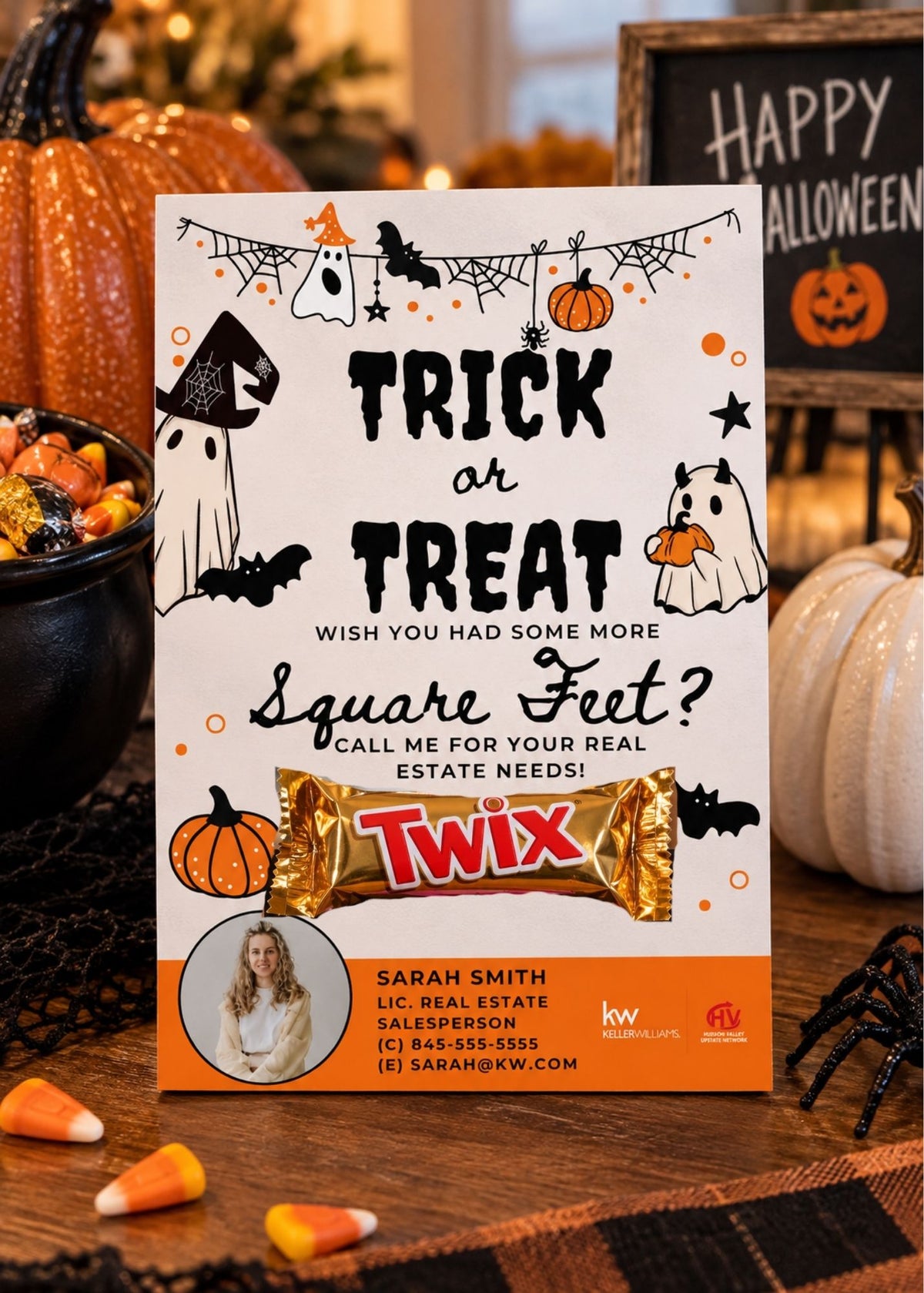 Halloween Handout Cards with Candy — Set of 50 (Customized)