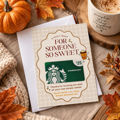 Client Pop By: Coffee Card (Pack of 10, Customized)