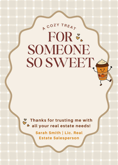 Client Pop By: Coffee Card (Pack of 10, Customized)